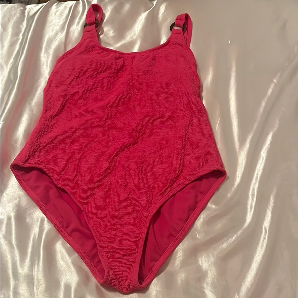 Red Textured Swimsuit